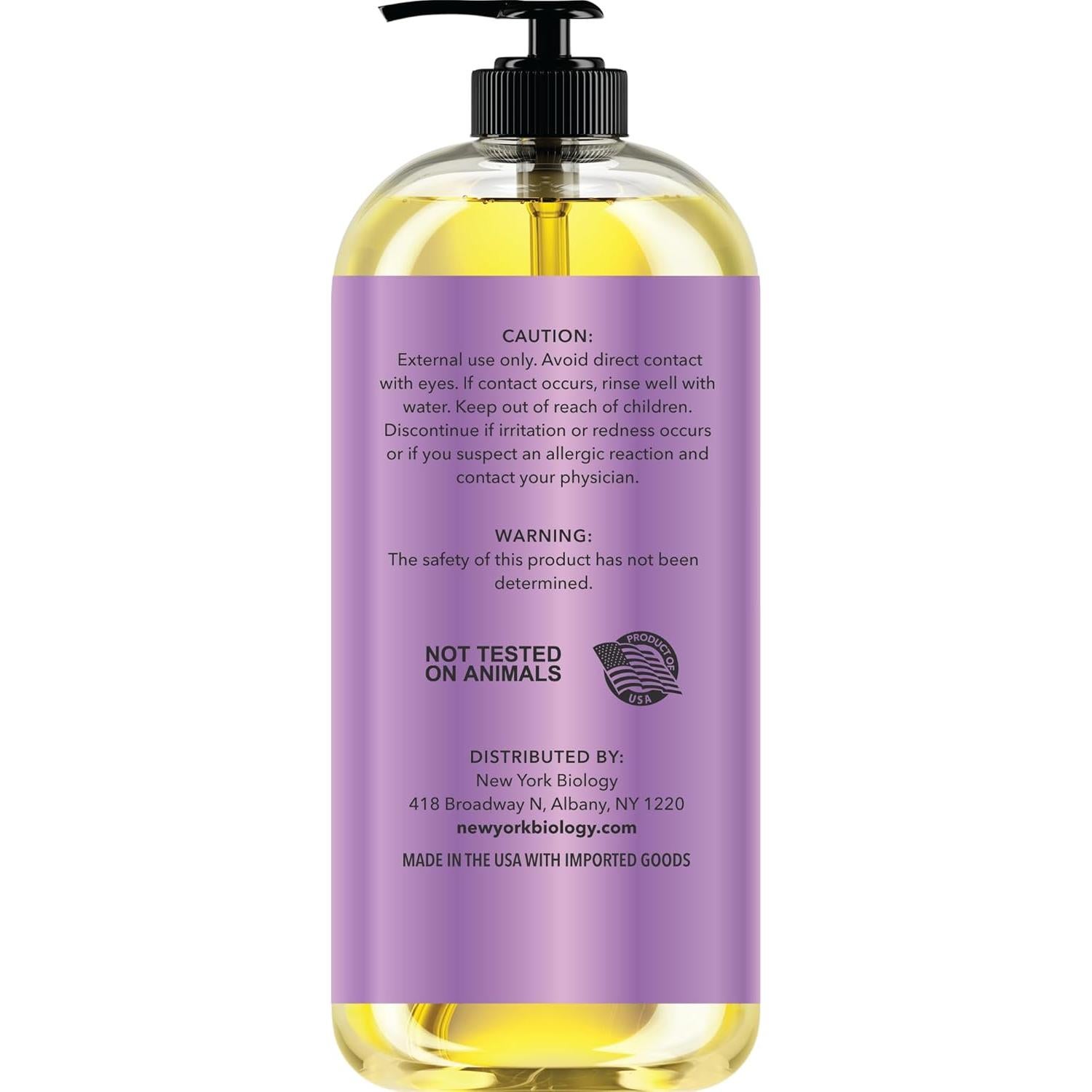 Aceite de Masaje Corporal Nueva York Biología 237 ml - 100% Natural