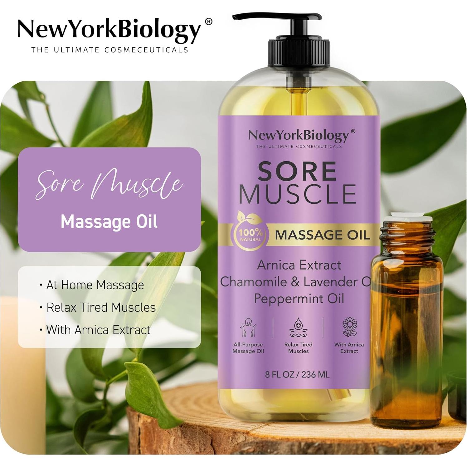 Aceite de Masaje Corporal Nueva York Biología 237 ml - 100% Natural