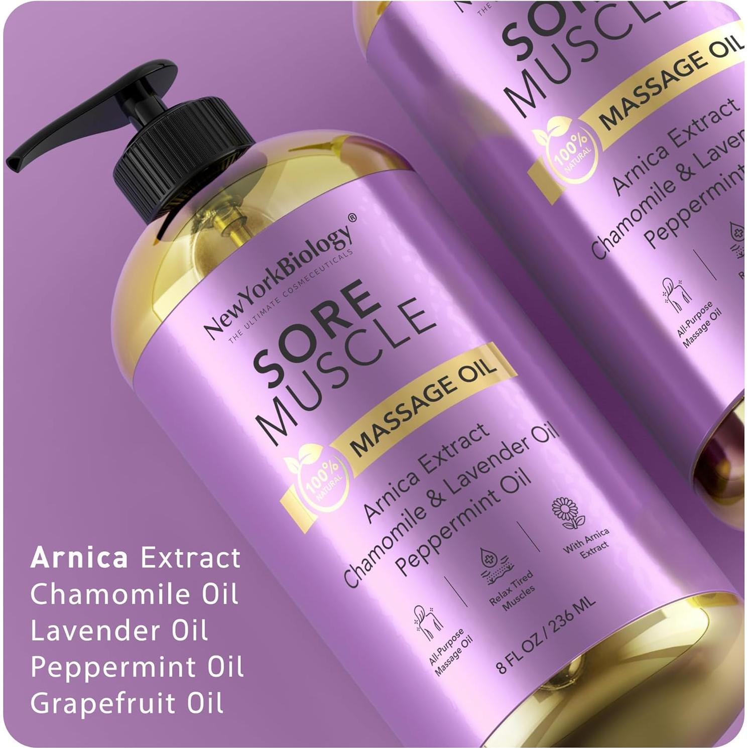 Aceite de Masaje Corporal Nueva York Biología 237 ml - 100% Natural