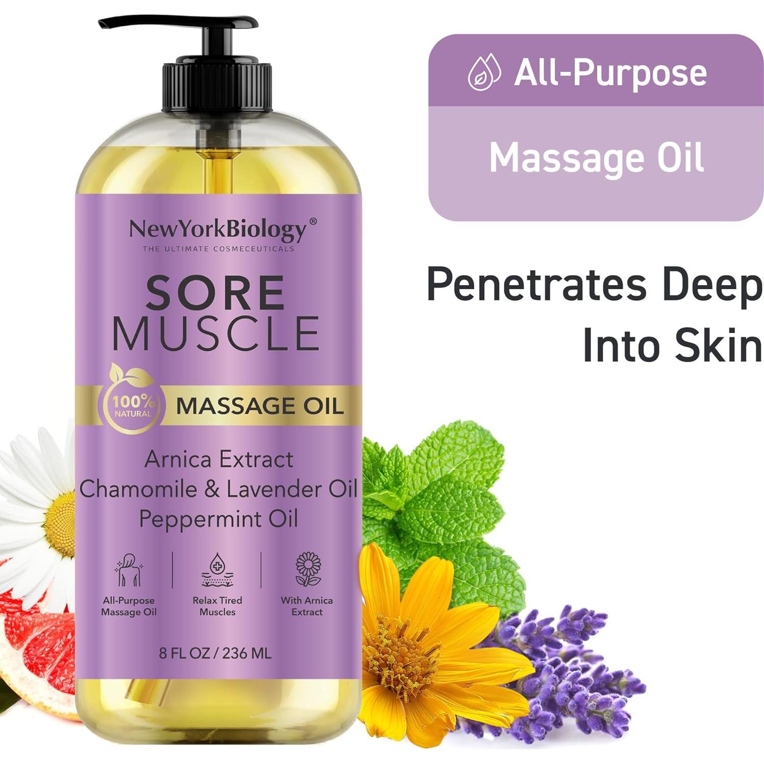 Aceite de Masaje Corporal Nueva York Biología 237 ml - 100% Natural