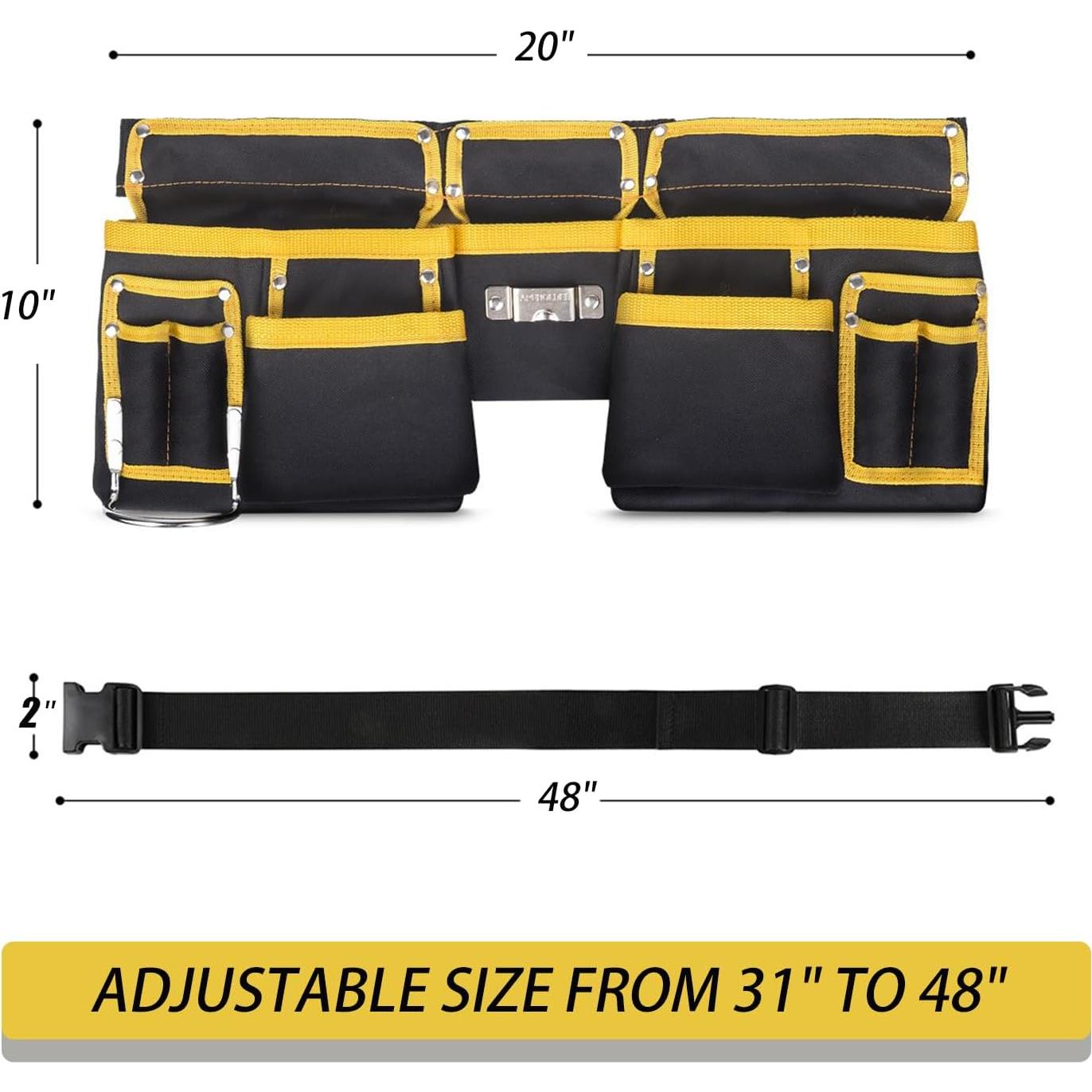Cinturón de herramientas ARTICHIC 11 bolsillos ajustable 121 cm