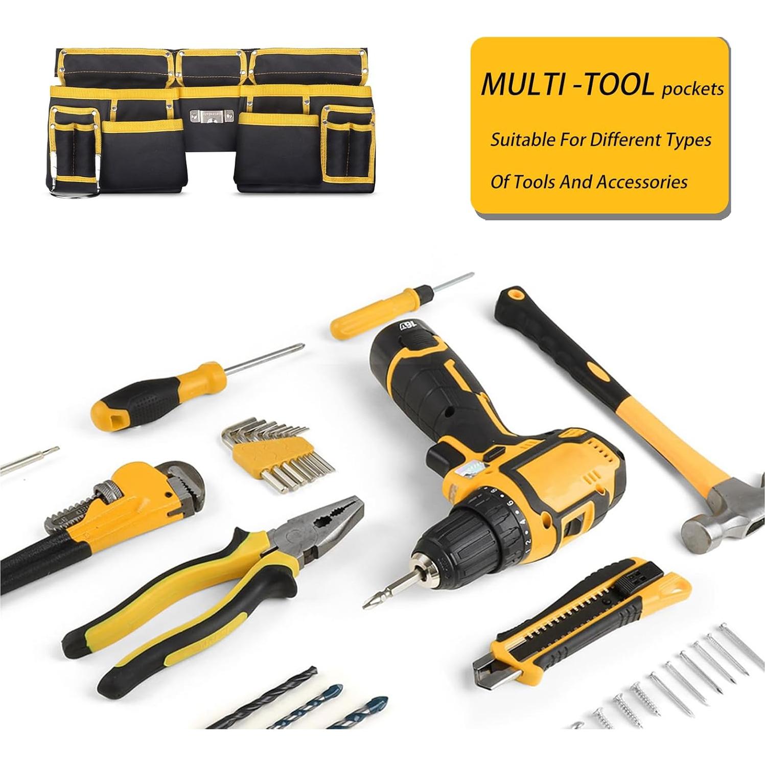 Cinturón de herramientas ARTICHIC 11 bolsillos ajustable 121 cm