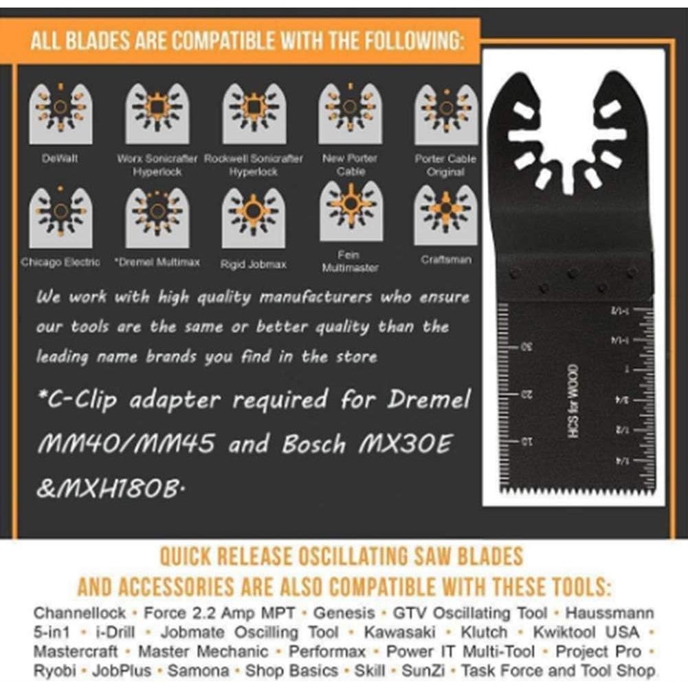 Kit de 20 Hojas de Sierra Oscilante Hinmay - Acero Alto Carbono