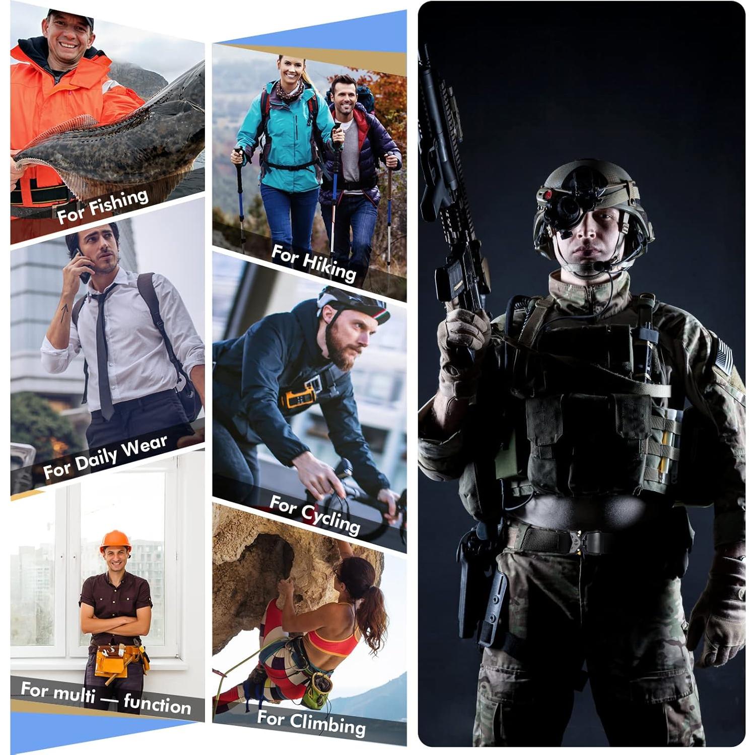 Cinturón Táctico Nylon Hombre 115 cm Hebilla Rápida