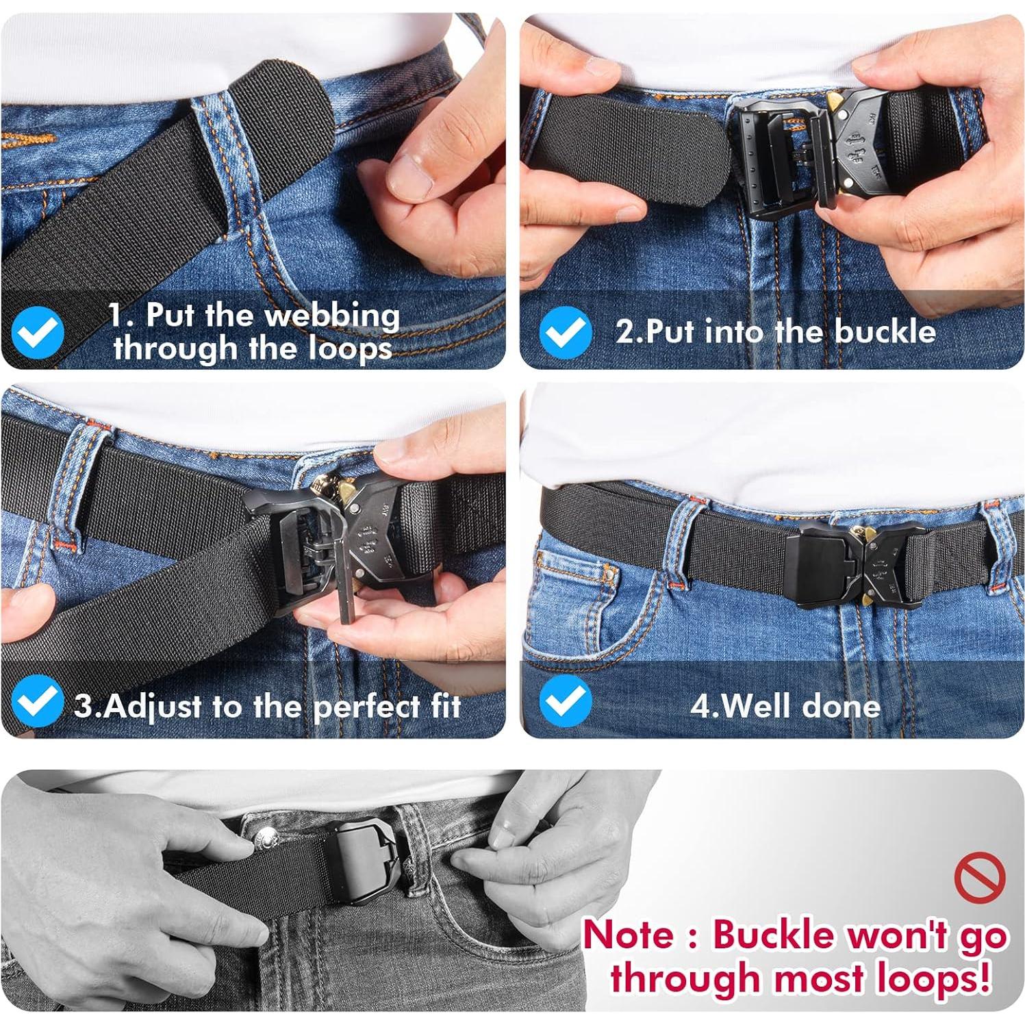 Cinturón Táctico Nylon Hombre 115 cm Hebilla Rápida