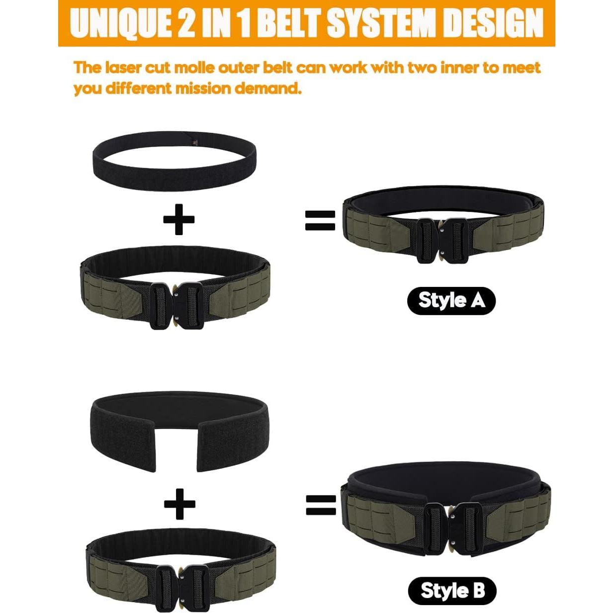 Cinturón Táctico KRYDEX 2" con Soporte de Espalda