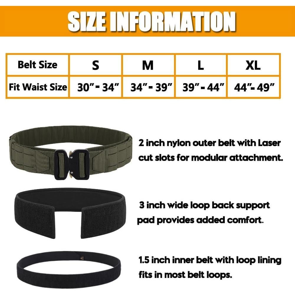 Cinturón Táctico KRYDEX 2" con Soporte de Espalda