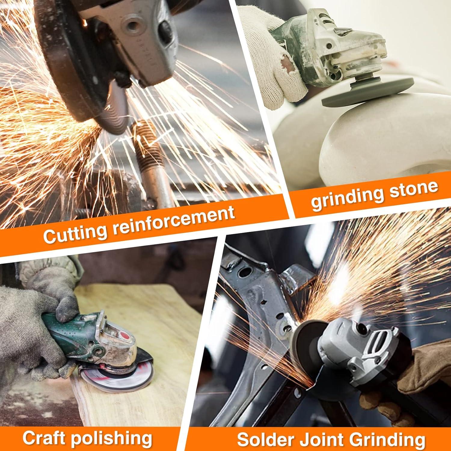 Grinding & Cutting Wheels 4 1/2 inch Set,Angle Grinder Wheel Set,Cut Off Wheels 8 PCS,Grinding Wheel,4.5” Flap Discs for Angle Grinder for Cutting Grinding 8+1+1 PC