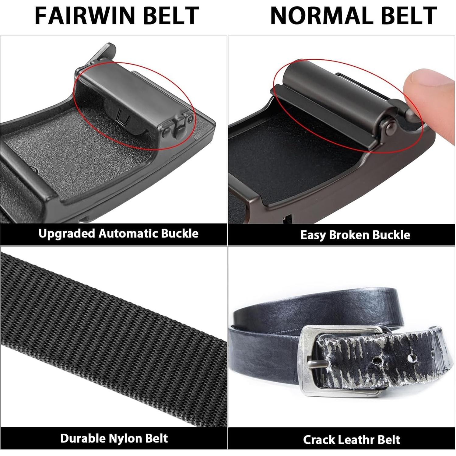 Cinturón de Ratchet Fairwin para Hombre - Nylon Ajustable