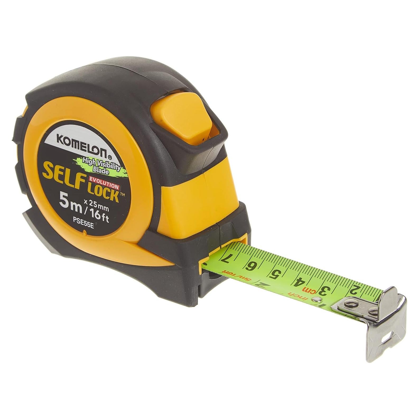 Cinta Métrica Auto Bloqueo Komelon PSE55E 5M Amarillo/Negro