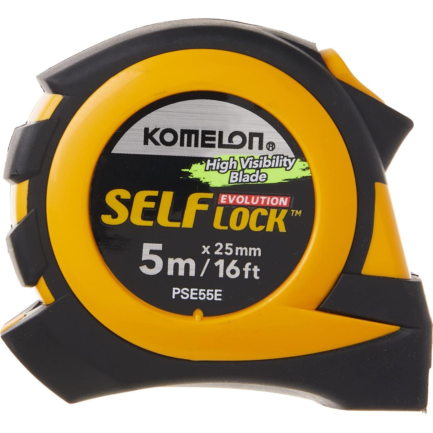 Cinta Métrica Auto Bloqueo Komelon PSE55E 5M Amarillo/Negro