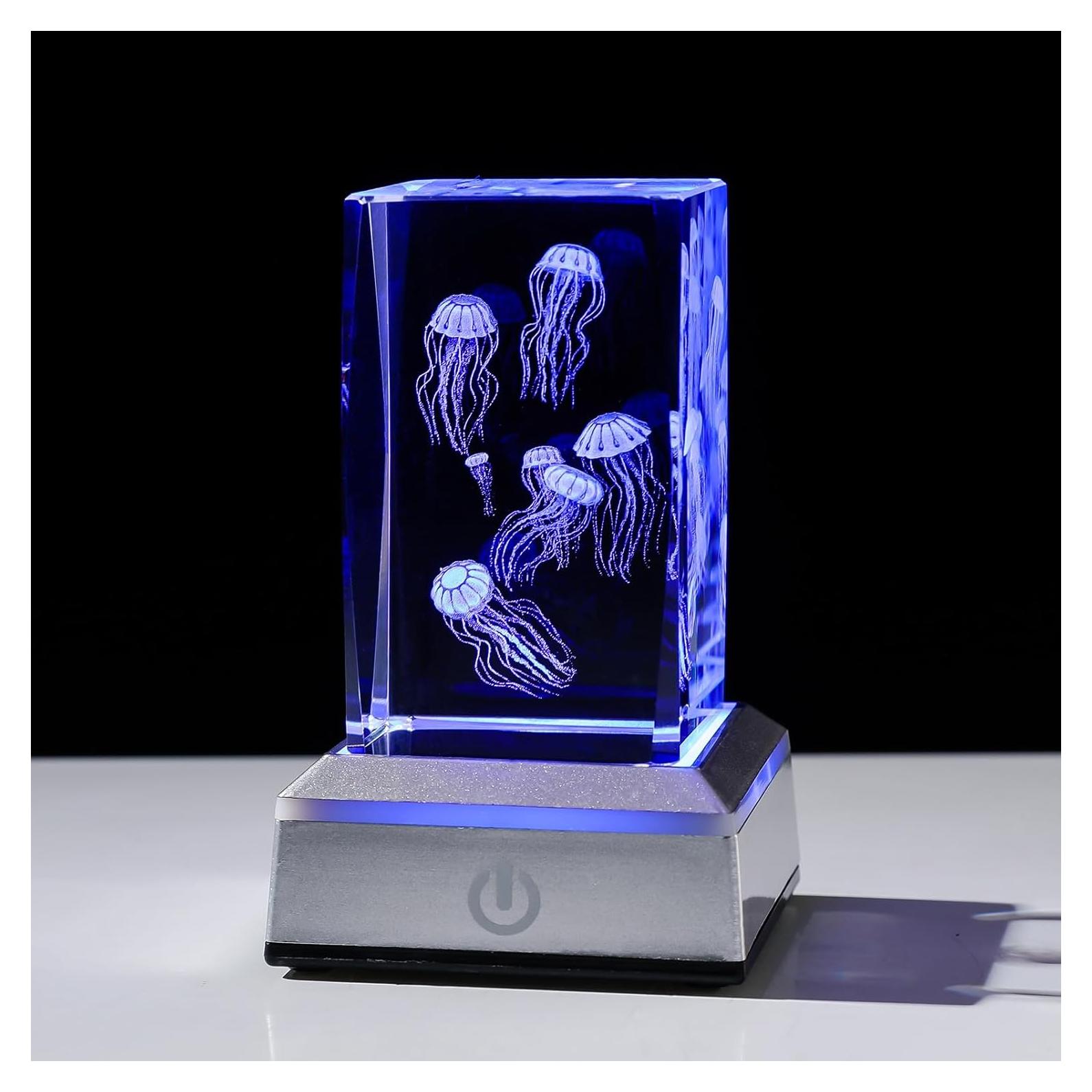 Luz Nocturna 3D Medusa Cristal LONGWIN Multicolor 50x78mm