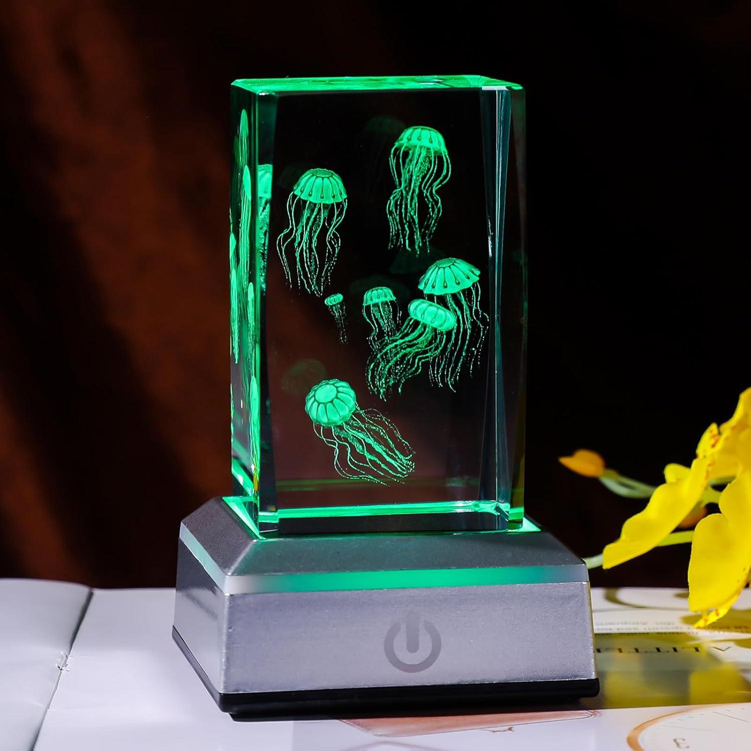 Luz Nocturna 3D Medusa Cristal LONGWIN Multicolor 50x78mm