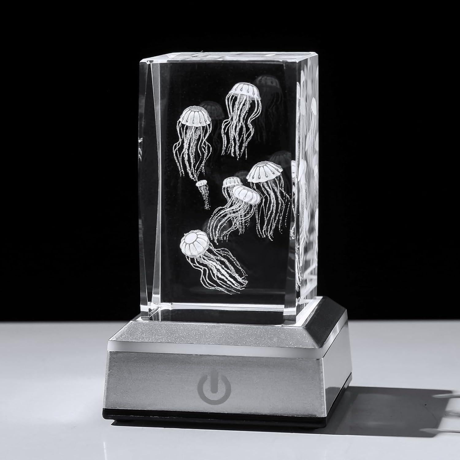 Luz Nocturna 3D Medusa Cristal LONGWIN Multicolor 50x78mm