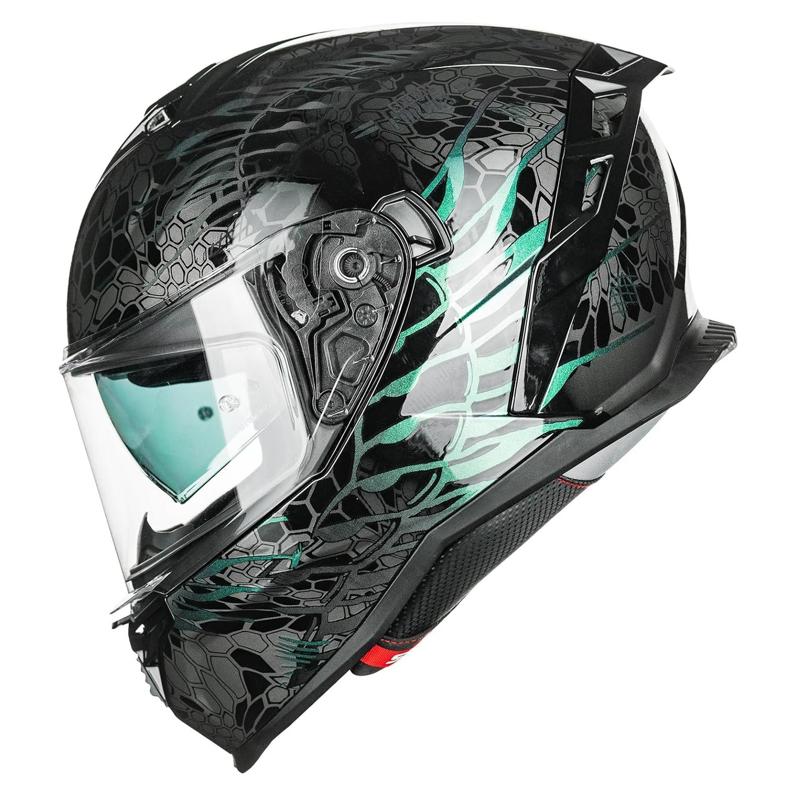 Casco de Motocicleta ILM MF567 Doble Visor Cobra Camaleon Gold S