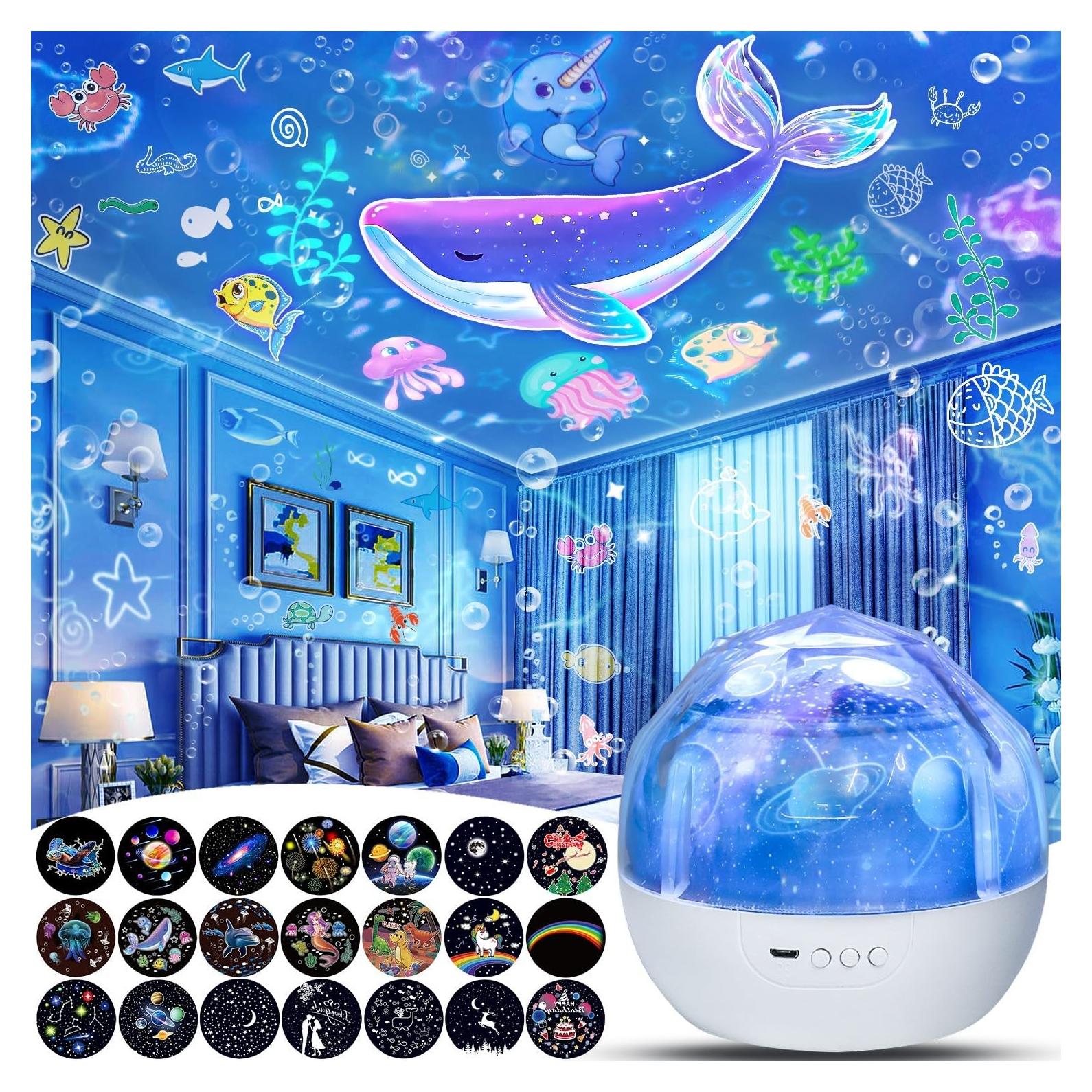 Proyector de Estrellas Youkela LR-MZ con 21 Películas y Luz Nocturna