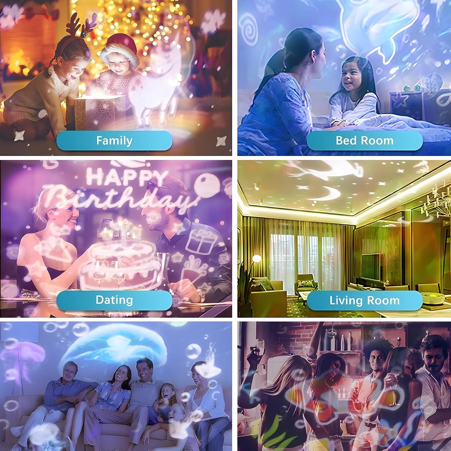 Proyector de Luz Nocturna ONXE 360° con 7 Patrones para Niños