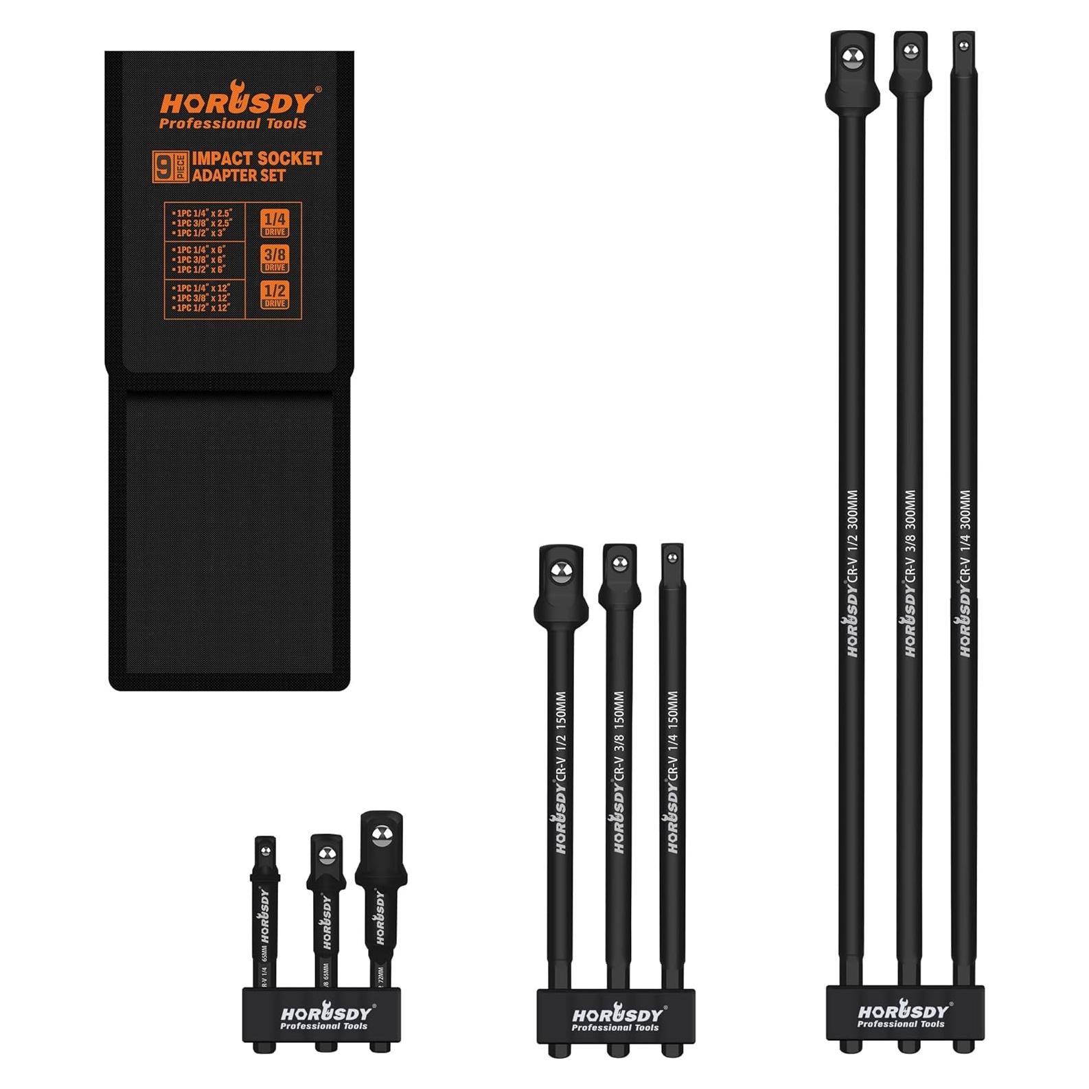 Juego de Adaptadores de Enchufe de Impacto HORUSDY 9 Piezas