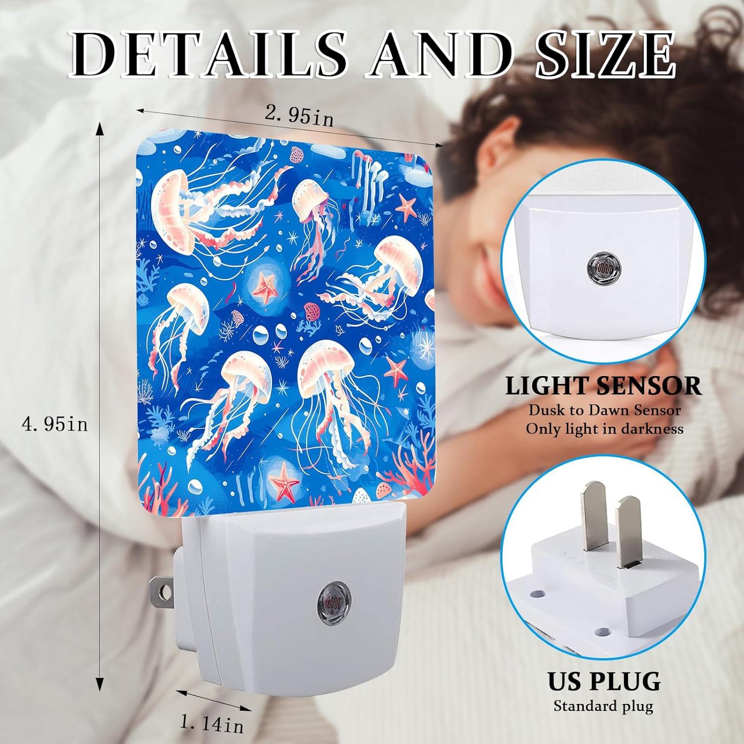 Luz Nocturna LED SLHFDKL Medusa y Estrella de Mar 0.5W