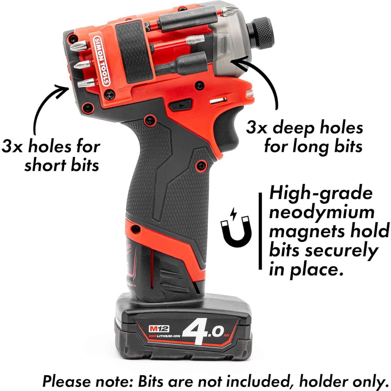 Soporte Magnético para Brocas Milwaukee M12 Gen2 - Rojo