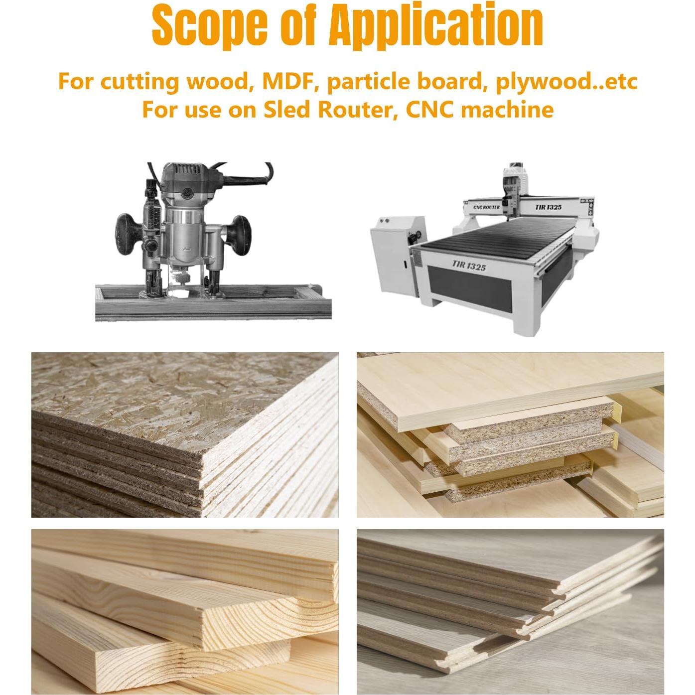 Bit de Ruta de Aplanamiento Powertec 2" Diámetro CNC