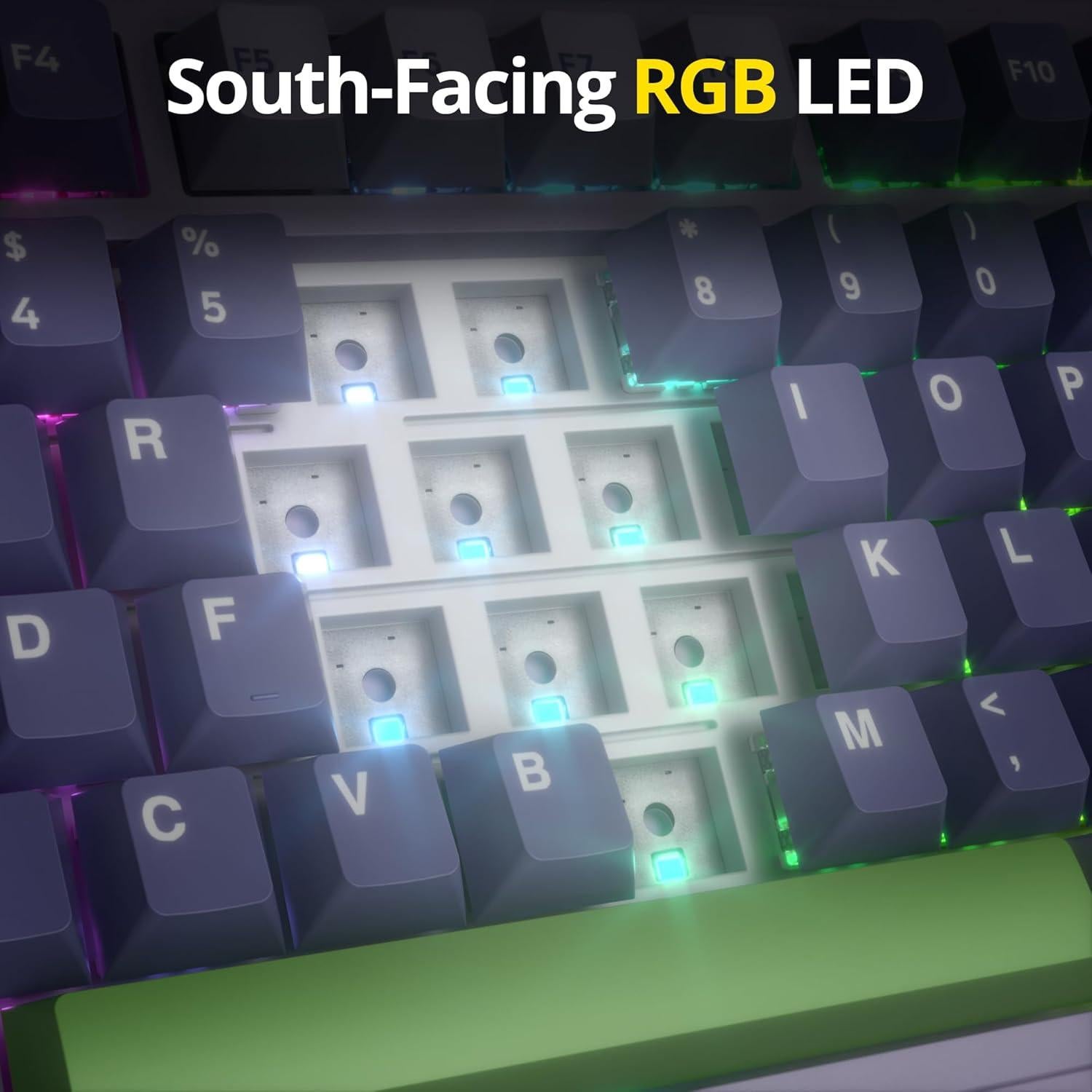 Teclado mecánico inalámbrico SURMEN M75 75% RGB Lavanda