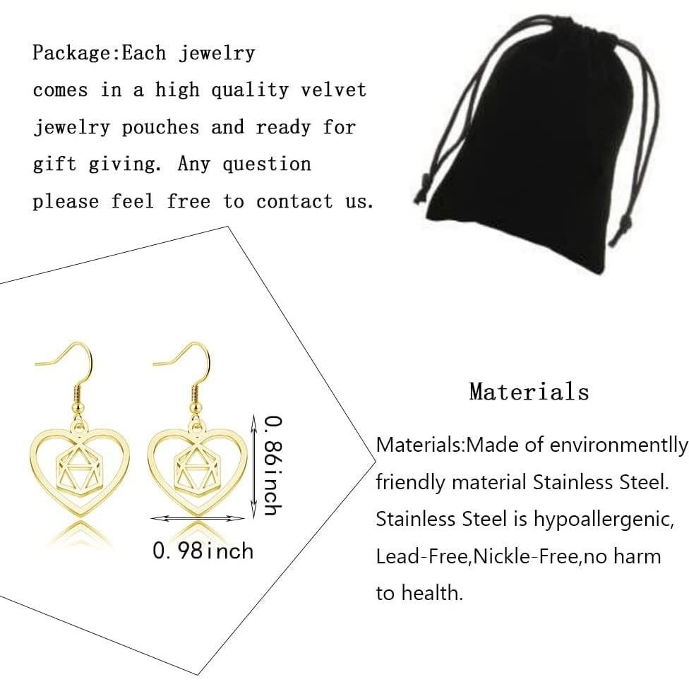 Collar y Pendientes de Dados Dungeons and Dragons - Regalo para Jugadores