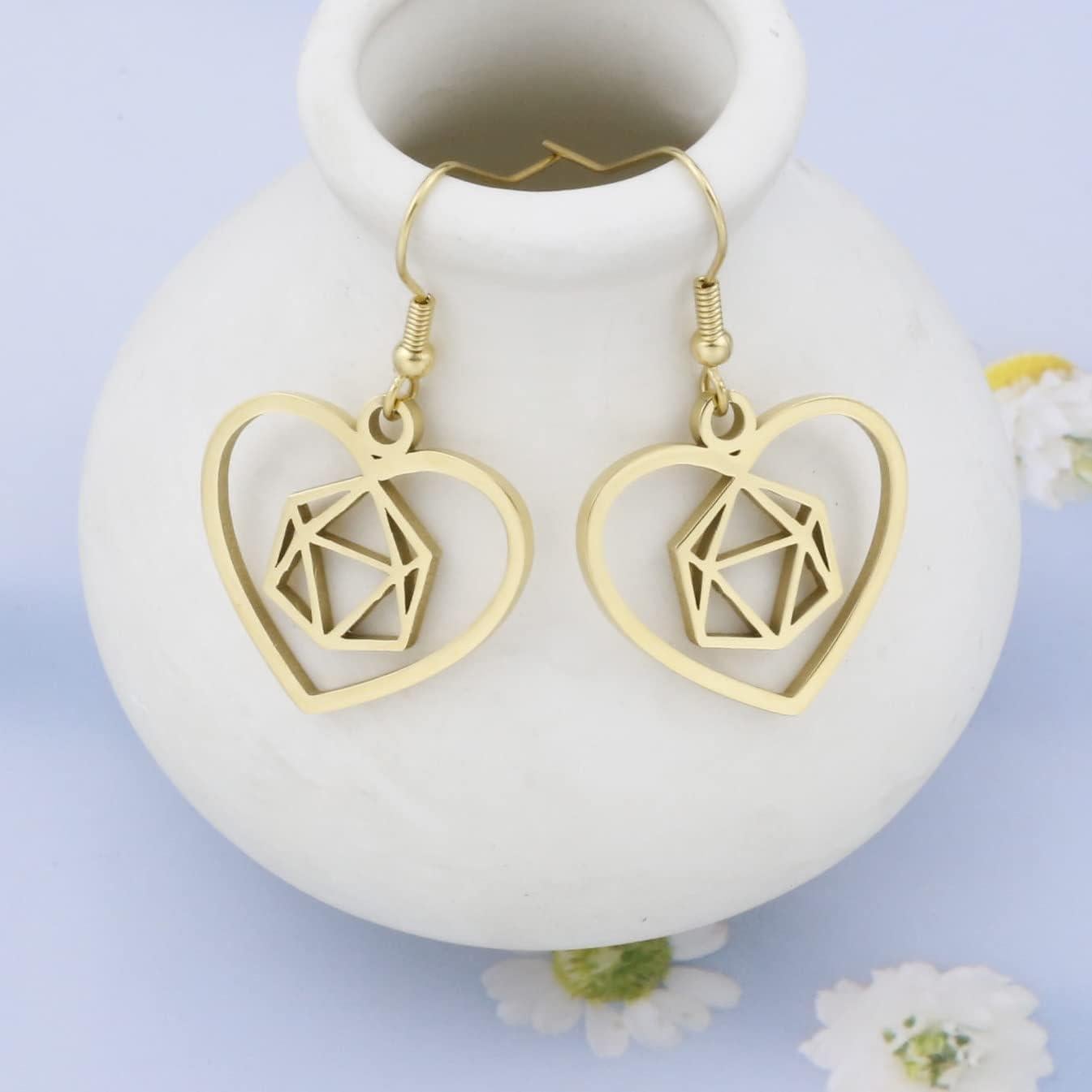 Collar y Pendientes de Dados Dungeons and Dragons - Regalo para Jugadores