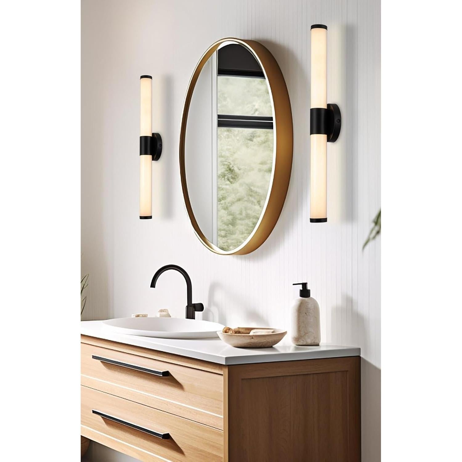 Luz de Vanity LED Kira Home Duo 60cm 20W Negro 3000K