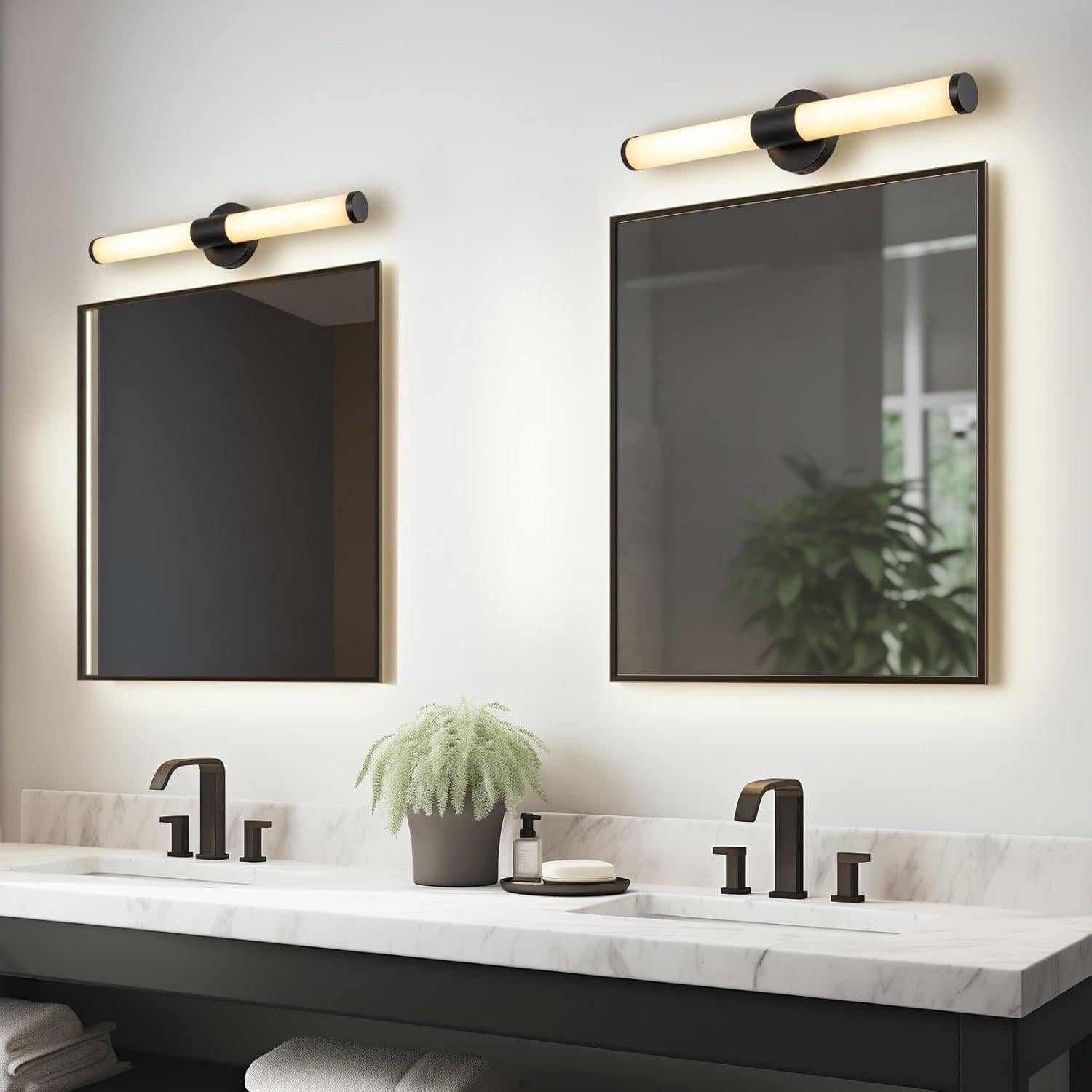 Luz de Vanity LED Kira Home Duo 60cm 20W Negro 3000K