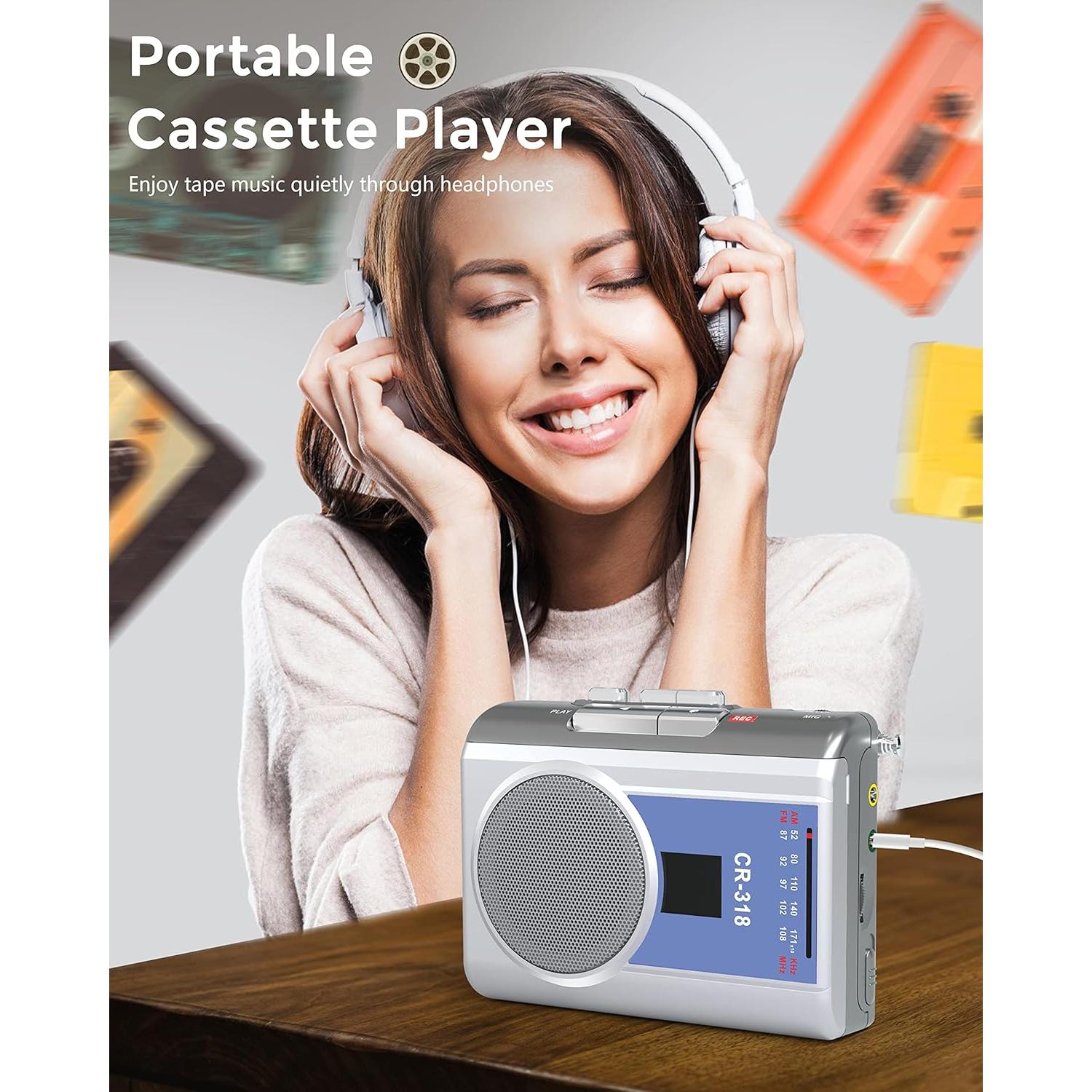 Reproductor de Cinta Cassette Portátil Dingmi 318 AM/FM Compacto