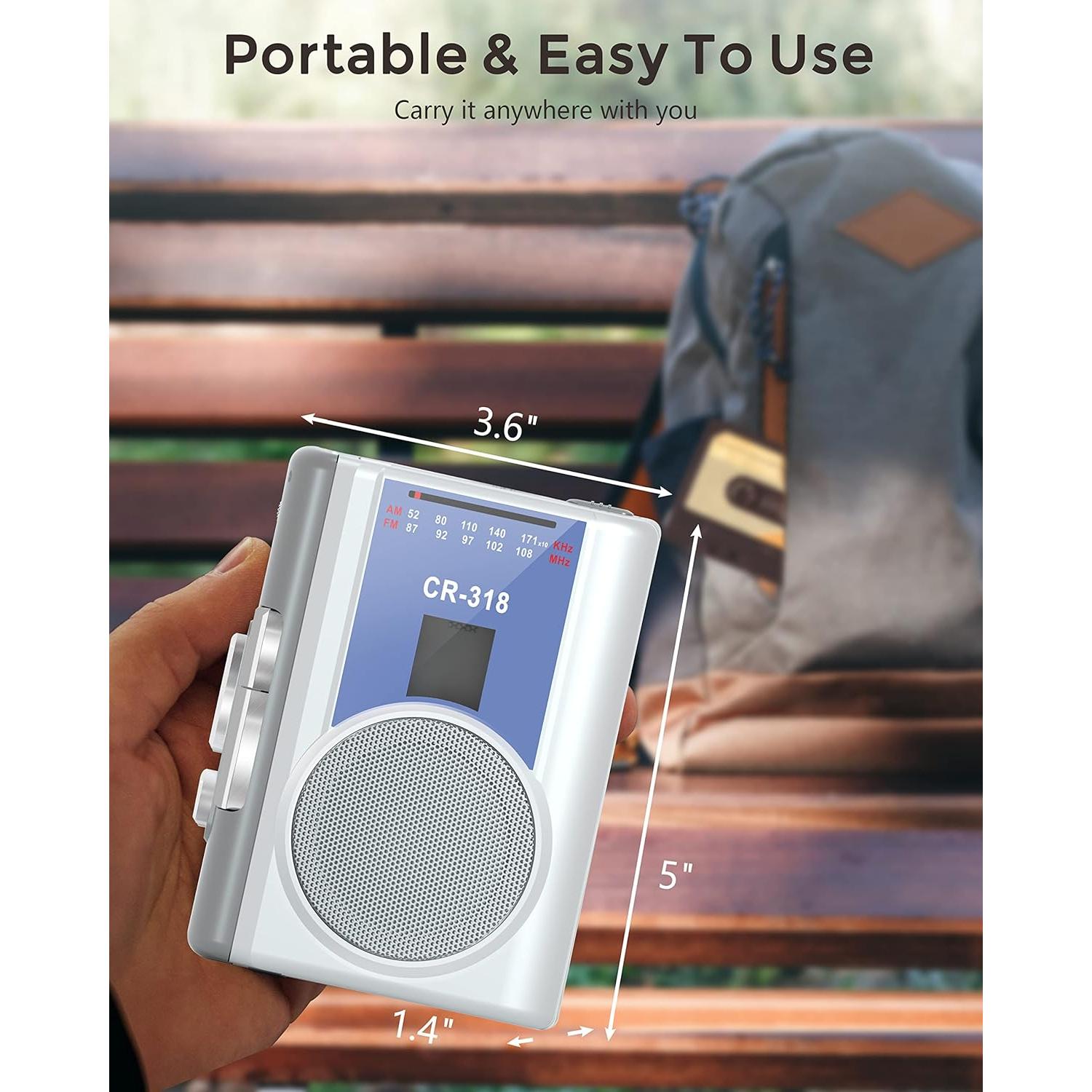 Reproductor de Cinta Cassette Portátil Dingmi 318 AM/FM Compacto