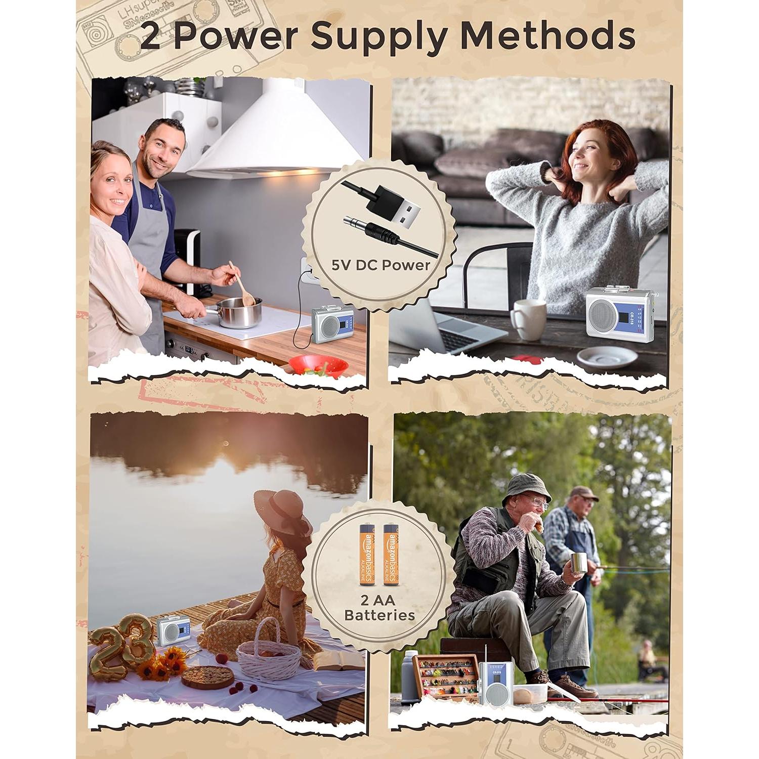 Reproductor de Cinta Cassette Portátil Dingmi 318 AM/FM Compacto