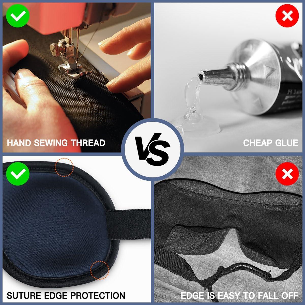 Máscara de Sueño 3D YOUIGE Negra, Antifaz Contorneado Sin Presión