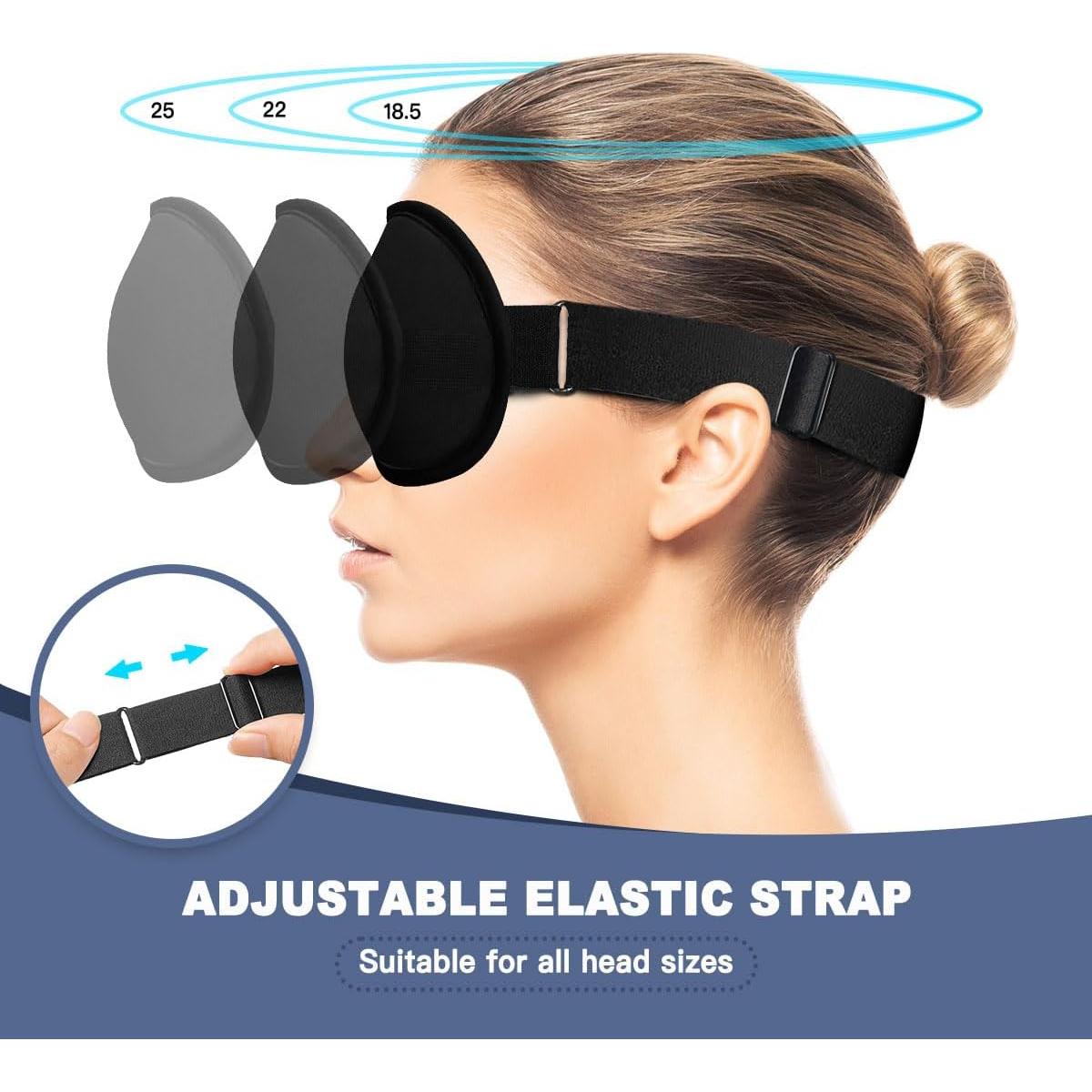 Máscara de Sueño 3D YOUIGE Negra, Antifaz Contorneado Sin Presión