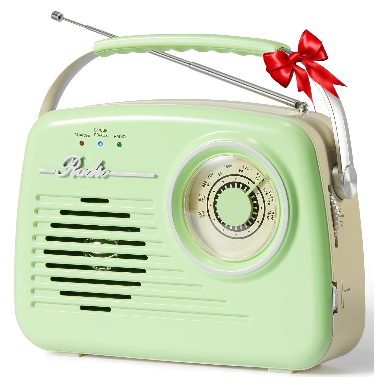 Radio Portátil AM FM Ruihua Bluetooth Verde 0.45 kg