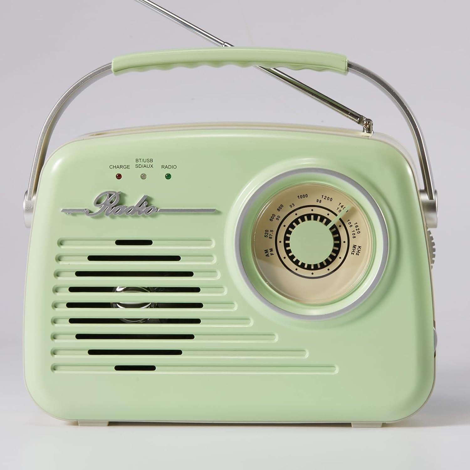 Radio Portátil AM FM Ruihua Bluetooth Verde 0.45 kg