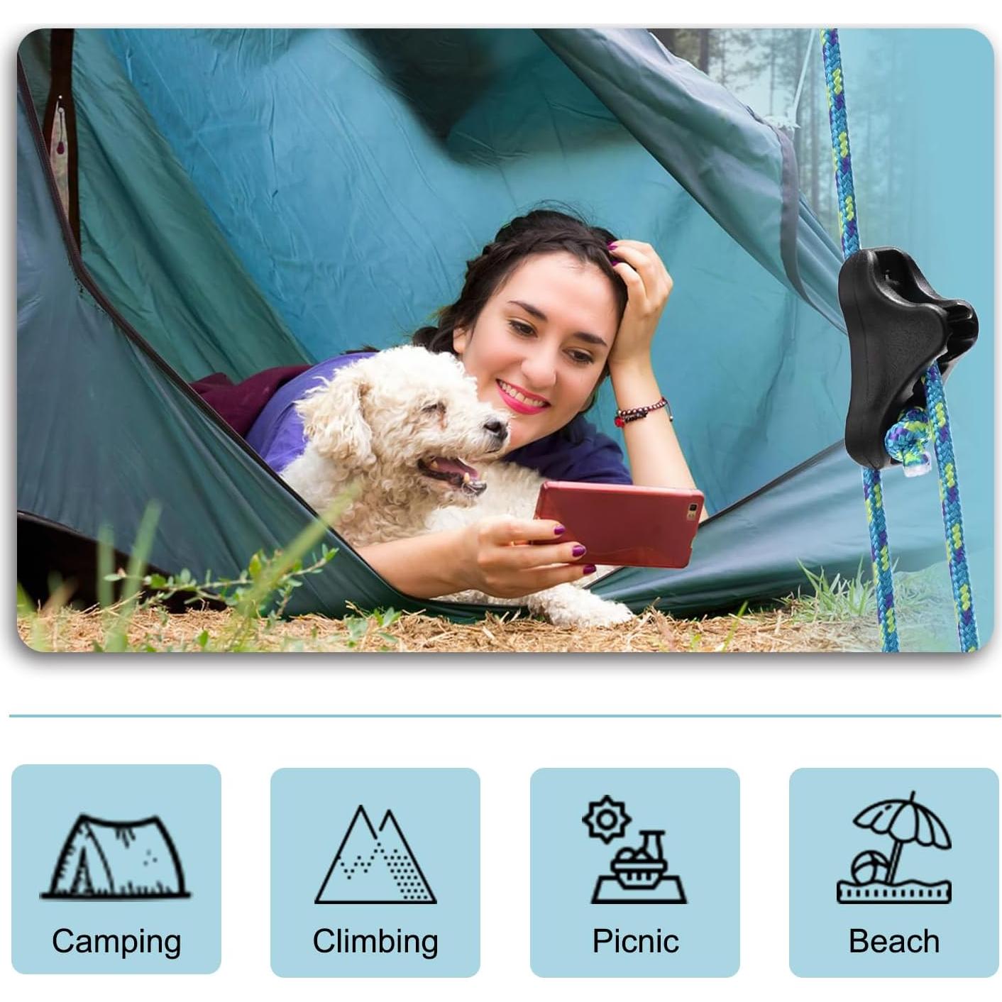 12 Tensores de Cuerda Ultraligeros CooBigo para Camping 3-5mm