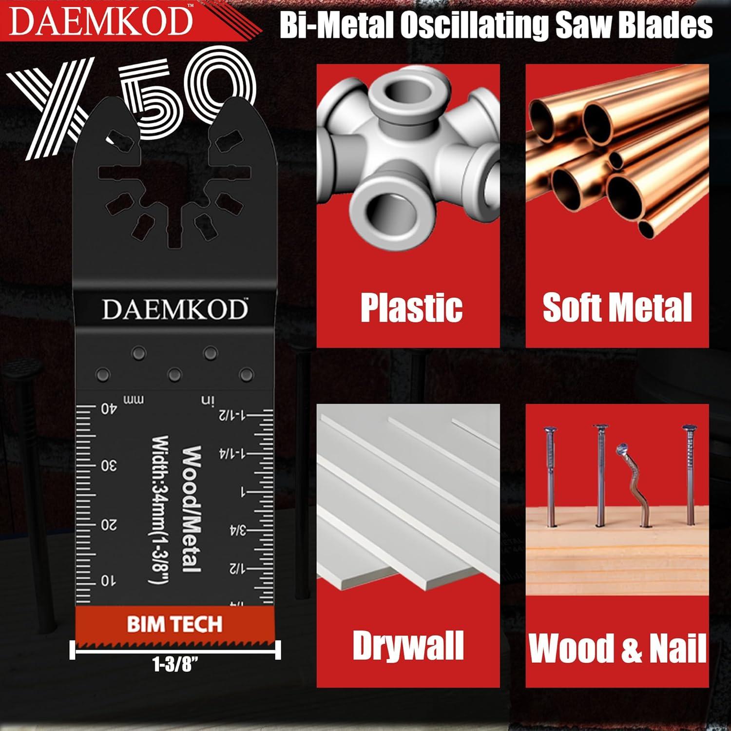 Paquete de 50 Hojas de Sierra Oscilante Bi-Metal DAEMKOD