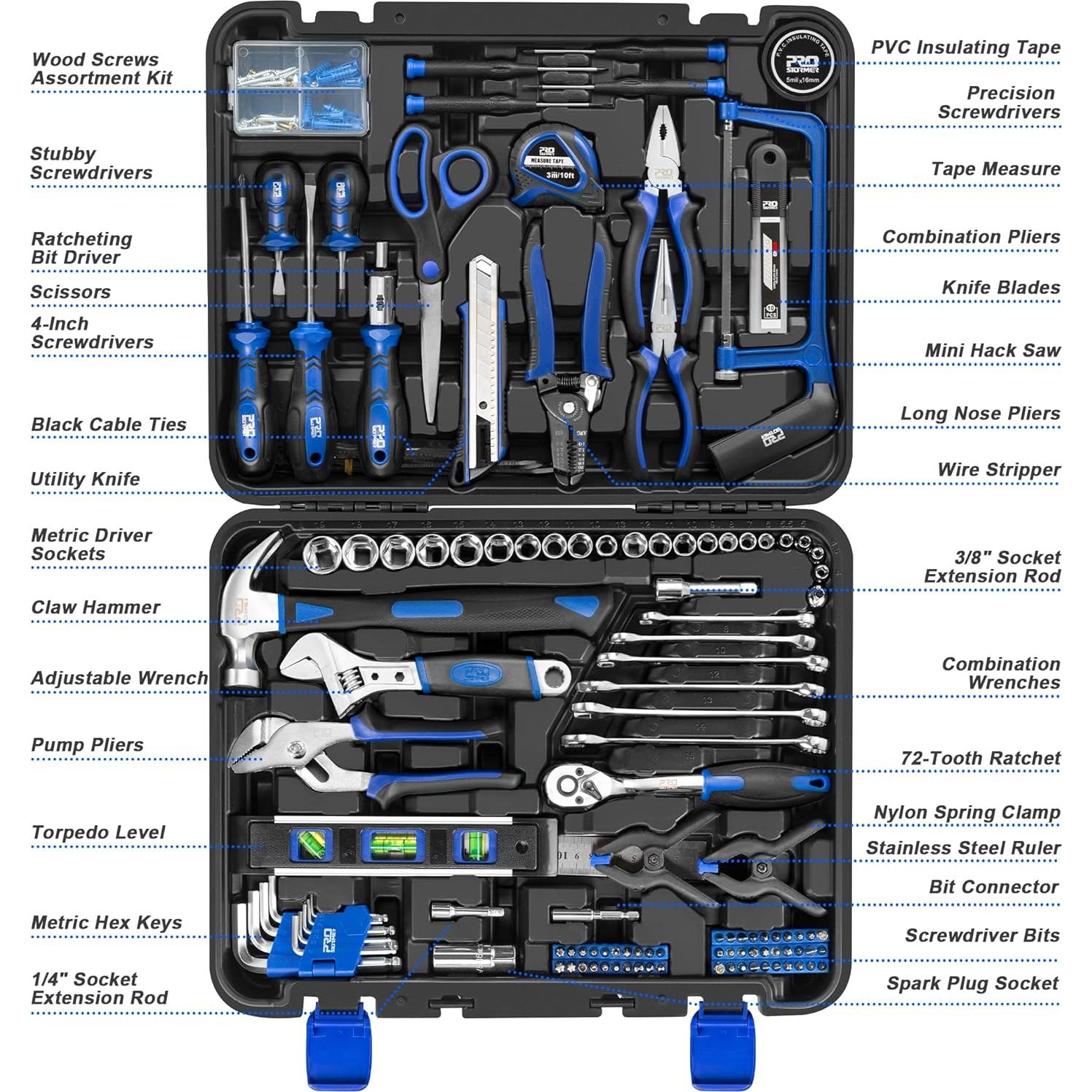 Kit de Herramientas Prostormer 259 Piezas con Caja Azul