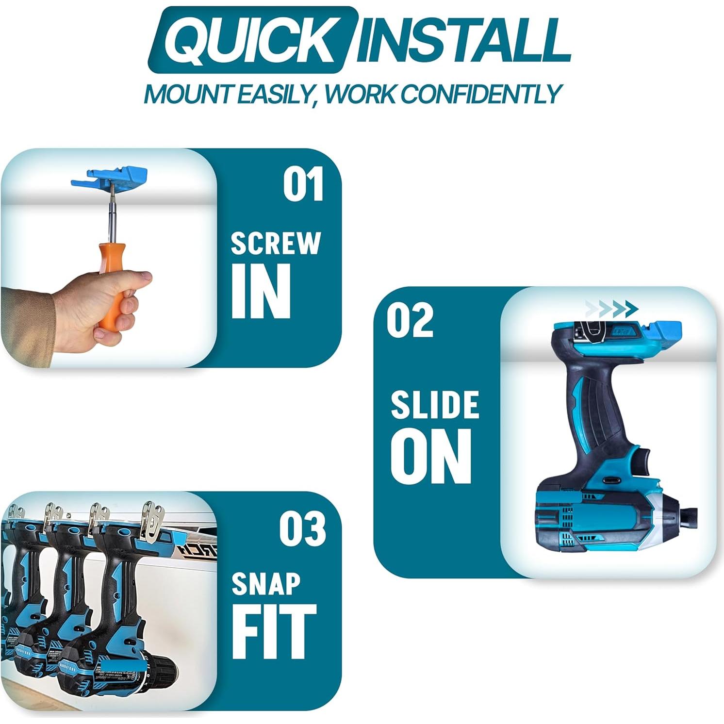 Organizadores de Herramientas Inalámbricas Perch - 3 Piezas para Makita