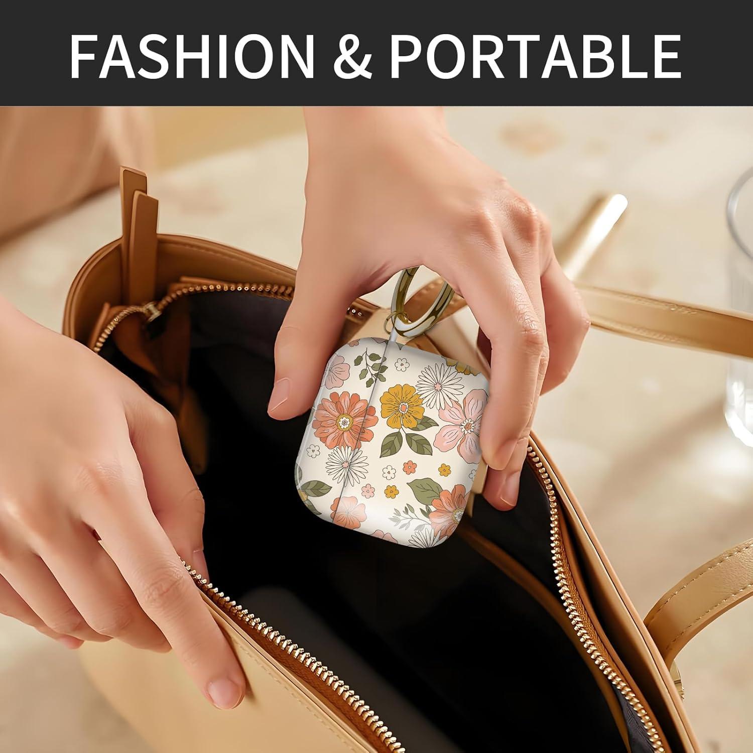 Funda AEKVPL para AirPods 4ta Gen 2024, Antigolpes Floral