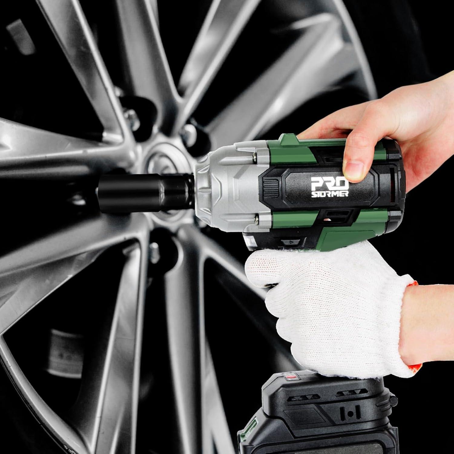 Llave de Impacto Inalámbrica Prostormer 21V 800Nm 2 Baterías