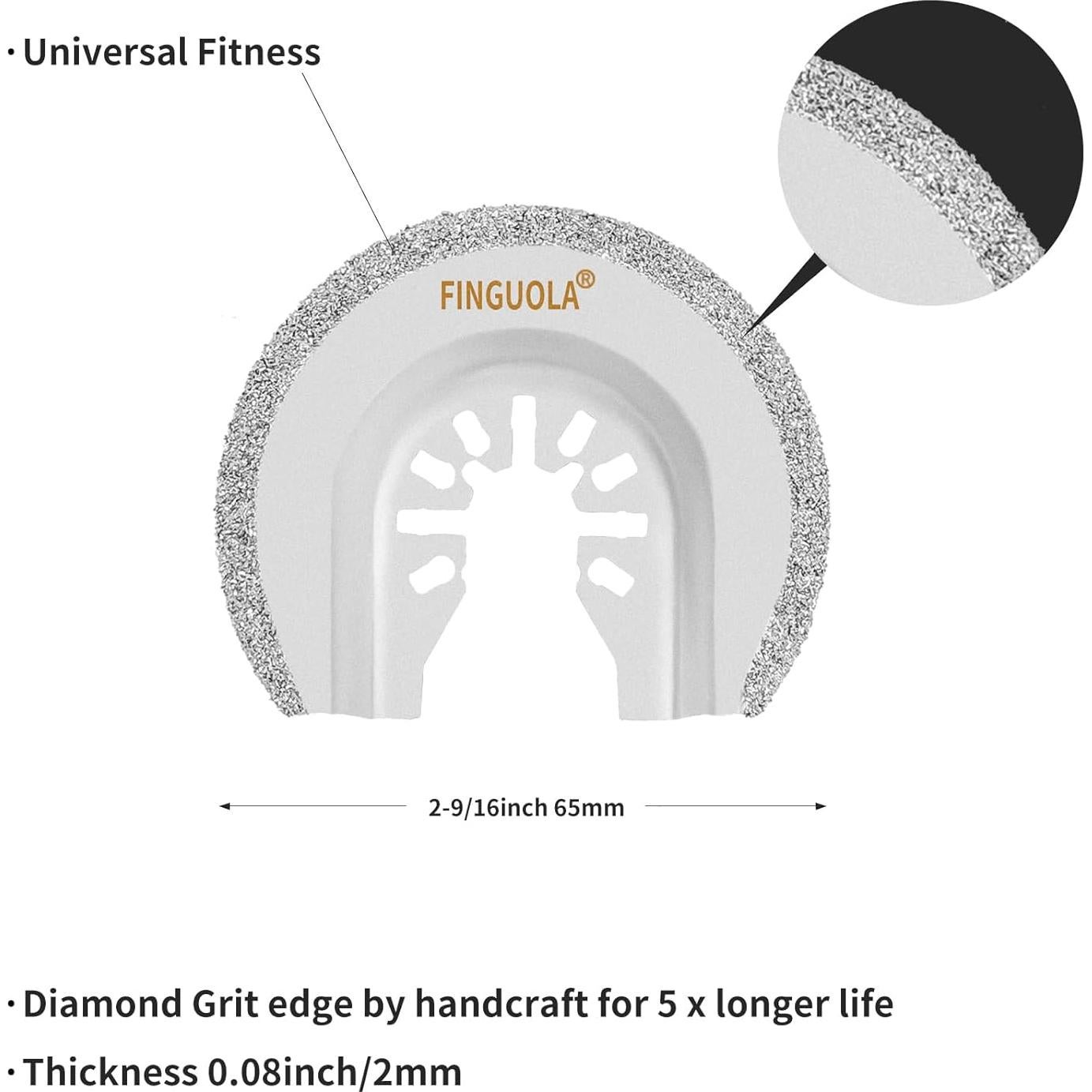 Juego de Hojas Oscilantes de Diamante FINGUOLA 4PCS Semicircular