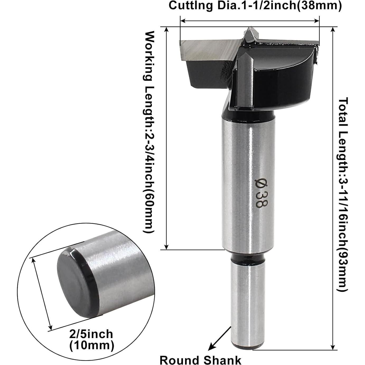 Broca Forstner 38mm Litoexpe - Carburo y Acero 45#