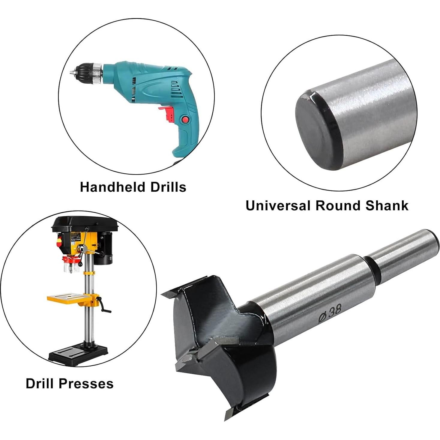 Broca Forstner 38mm Litoexpe - Carburo y Acero 45#