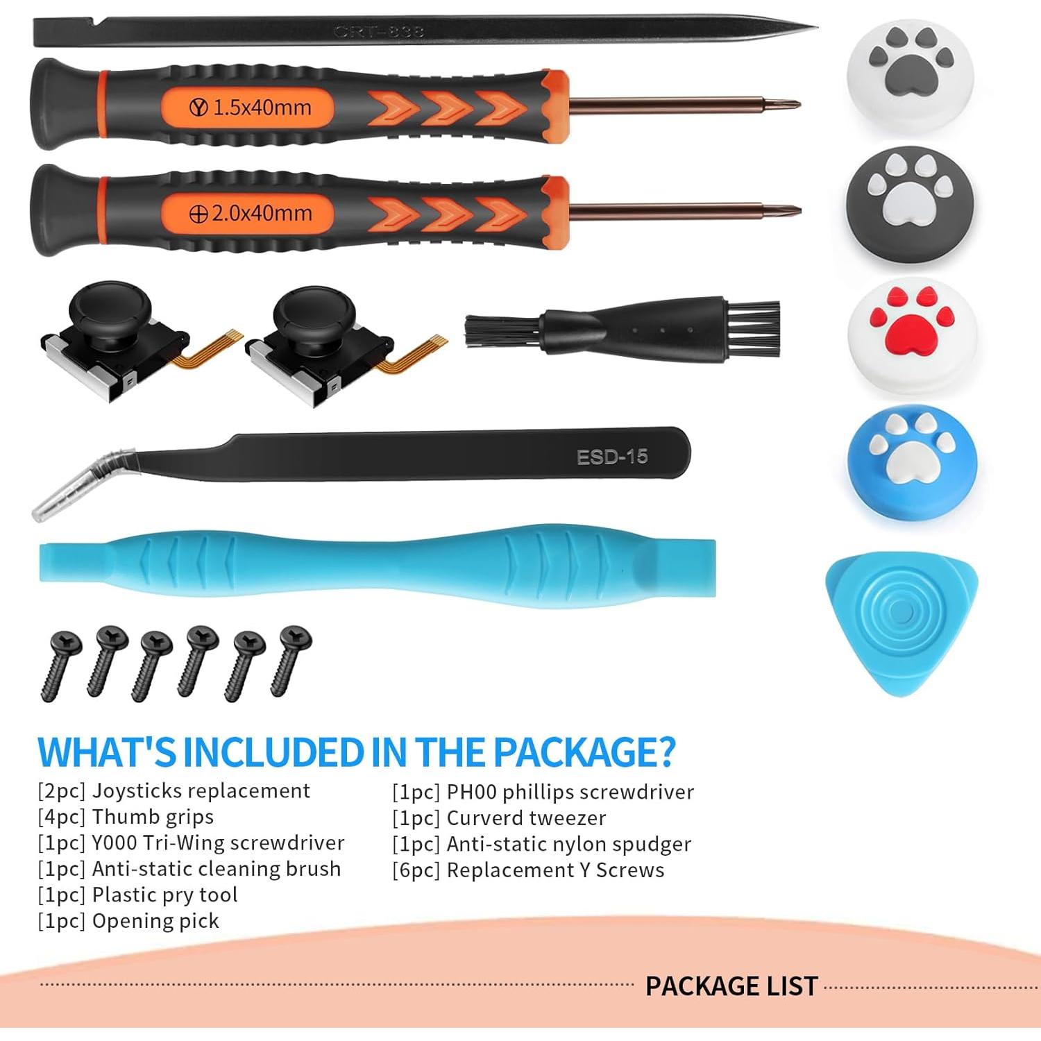 Joystick de Efecto Hall Rzkipdy para JoyCon - Kit 19 en 1