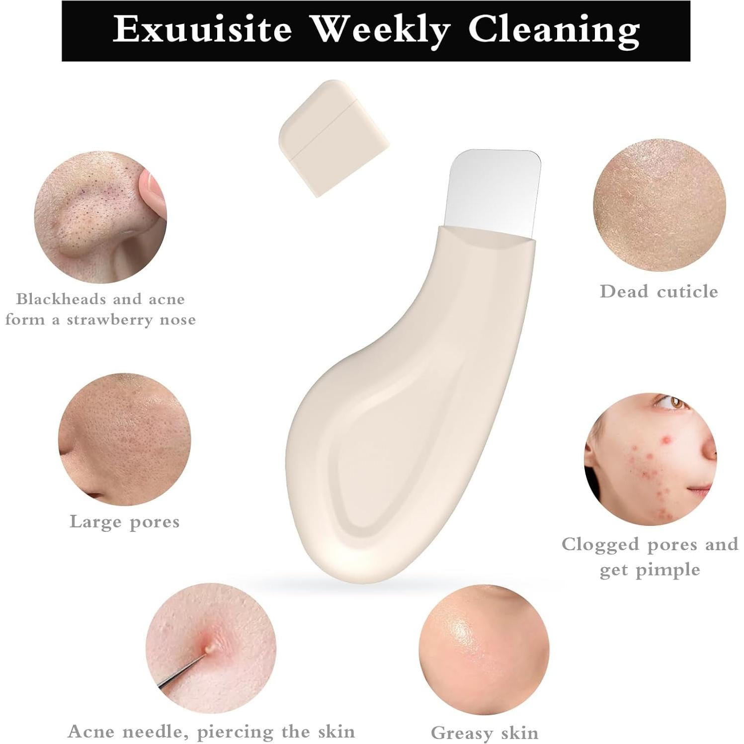 Raspador Facial de Silicona Sookga para Puntos Negros