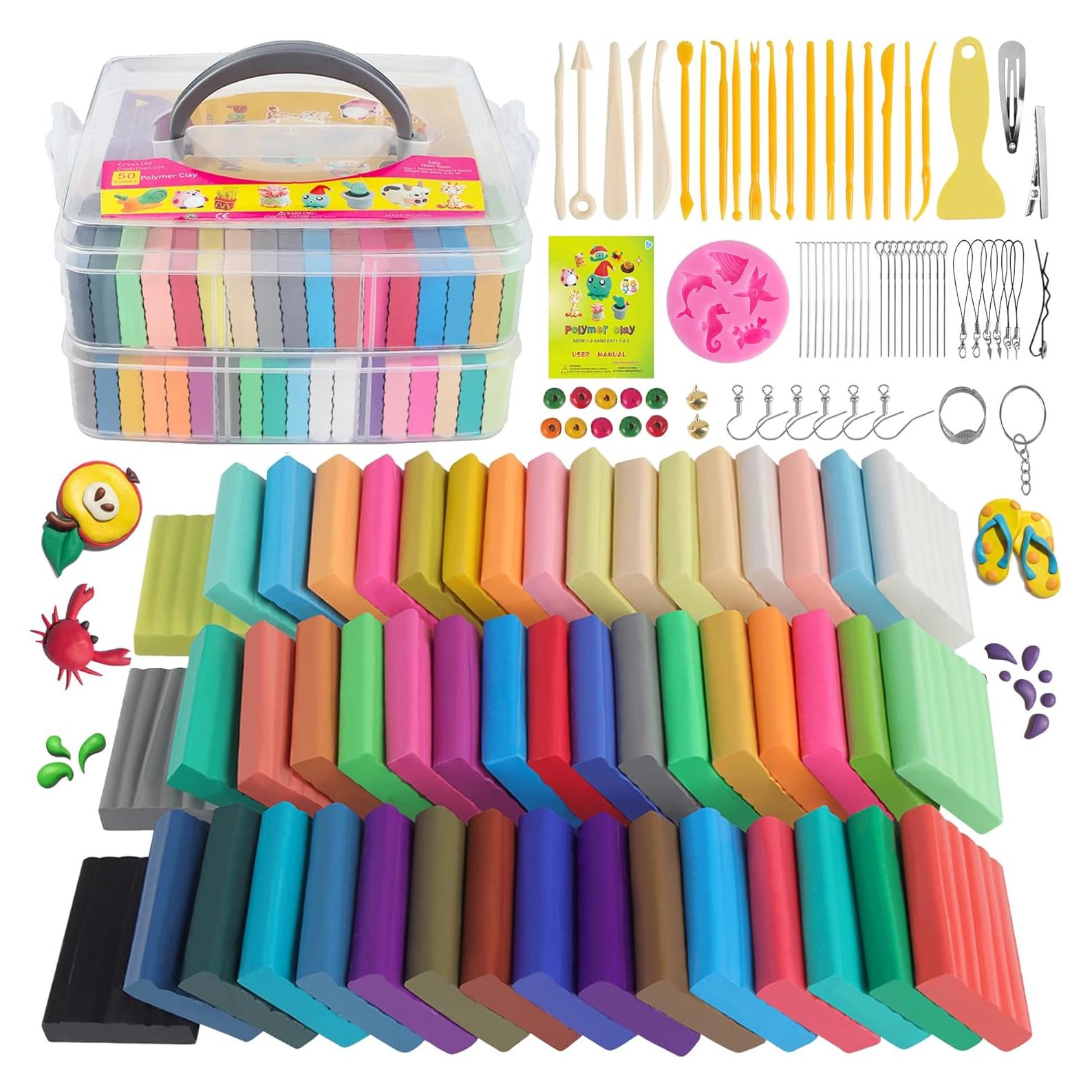 Set de Arcilla Polimérica CyAJM 50 Colores 1.27 kg con Accesorios