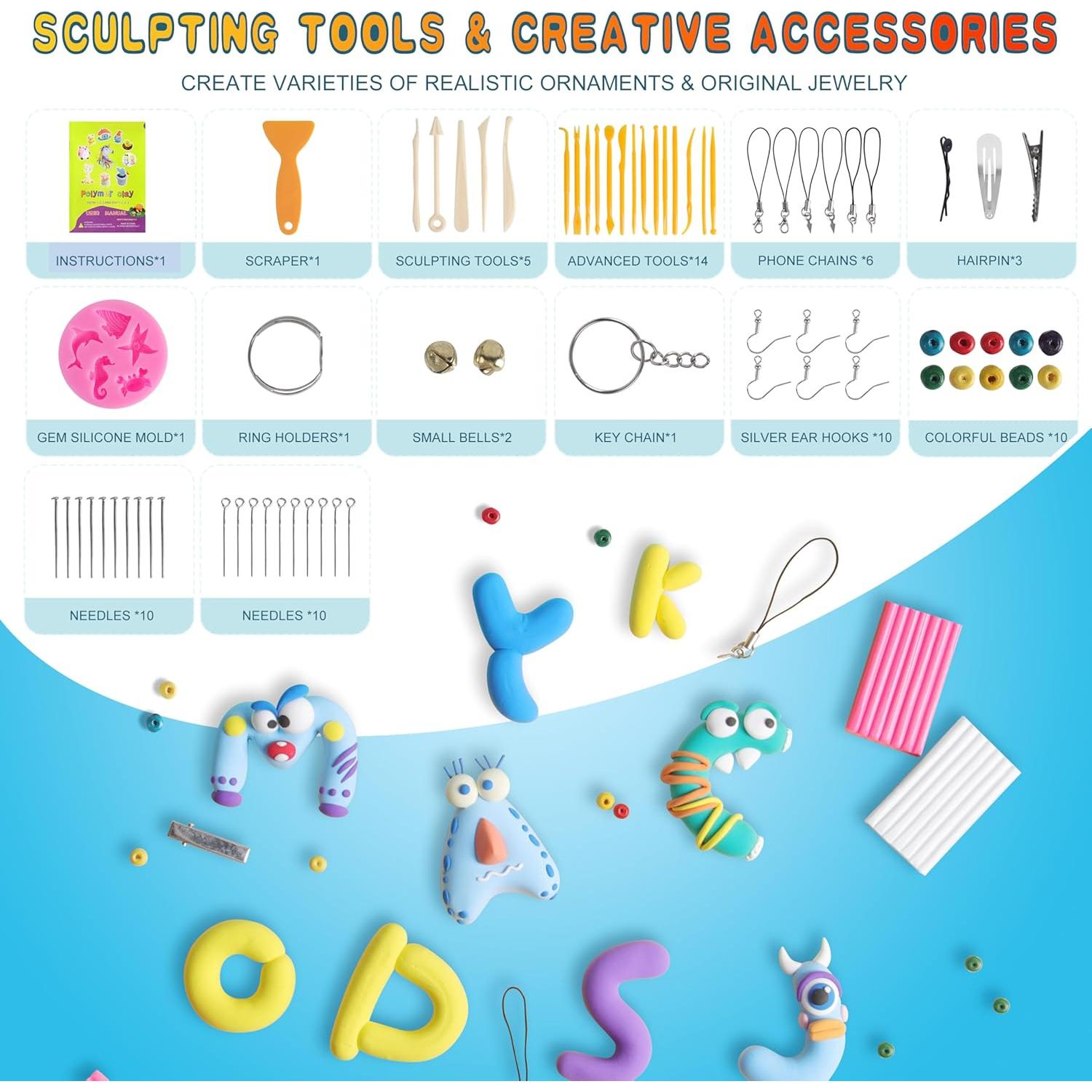 Set de Arcilla Polimérica CyAJM 50 Colores 1.27 kg con Accesorios